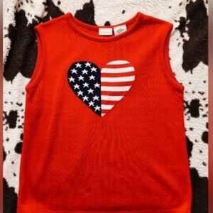 VINTAGE "WHITE STAG " WOMEN'S AMERICANA KNIT TOP - RED